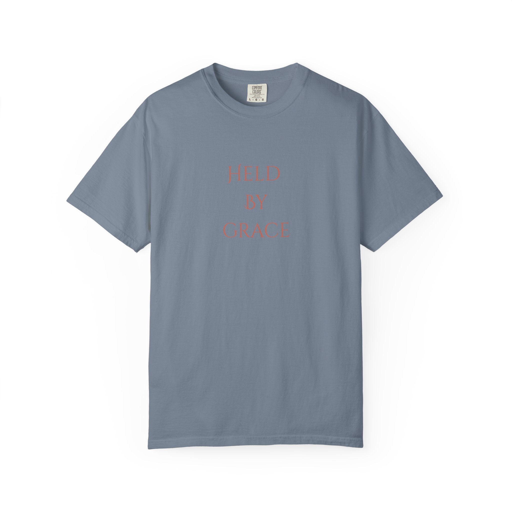 Held By Grace T-Shirt — Floral Cross Back Christian Tee