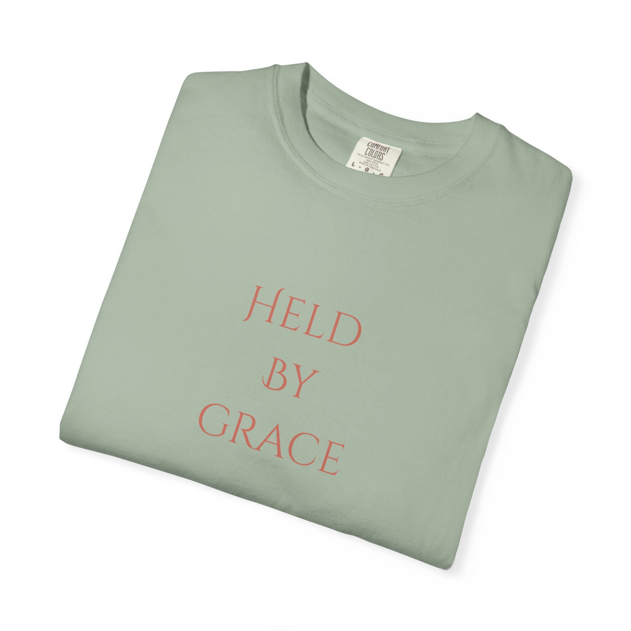 Held By Grace T-Shirt — Floral Cross Back Christian Tee