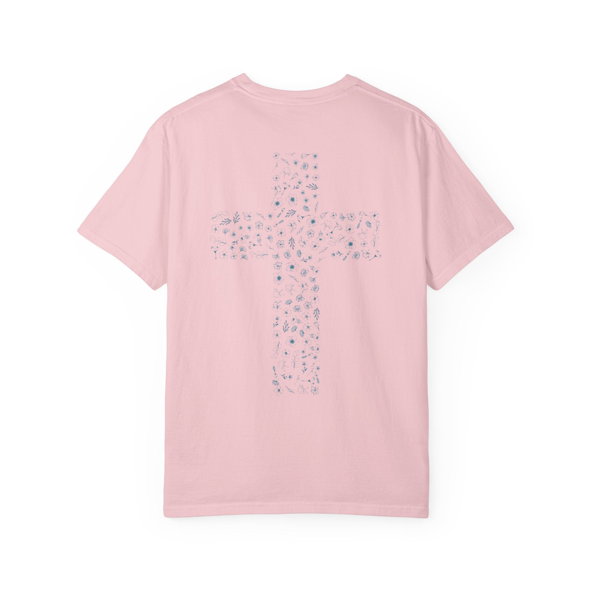 Held By Grace T-Shirt — Floral Cross Back Christian Tee