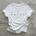 Abide Floral Tee — Minimalist Christian Graphic T‑Shirt
