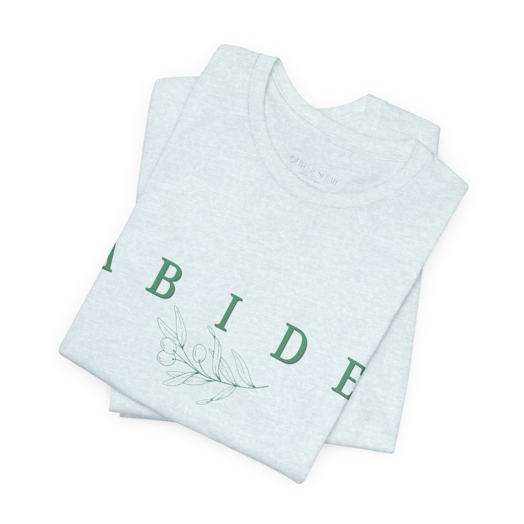 Abide Floral Tee — Minimalist Christian Graphic T‑Shirt