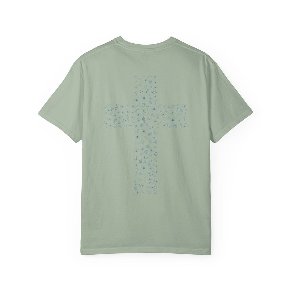 Held By Grace T-Shirt — Floral Cross Back Christian Tee