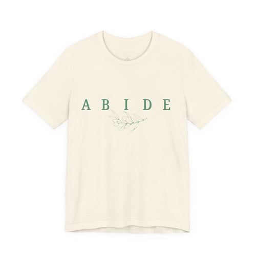Abide Floral Tee — Minimalist Christian Graphic T‑Shirt