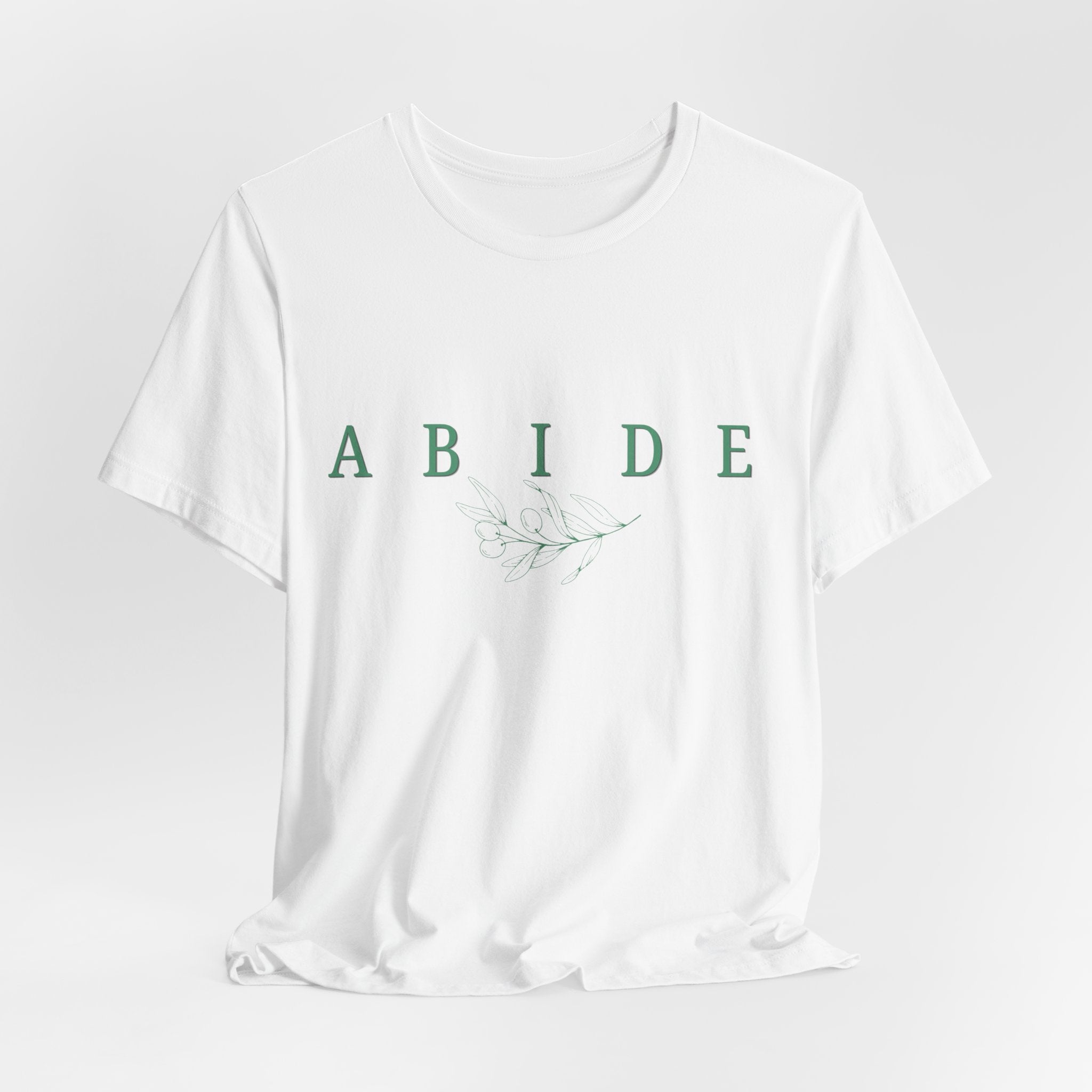Abide Floral Tee — Minimalist Christian Graphic T‑Shirt