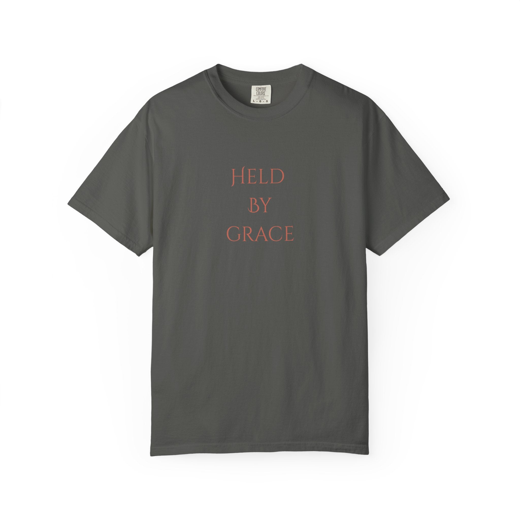 Held By Grace T-Shirt — Floral Cross Back Christian Tee