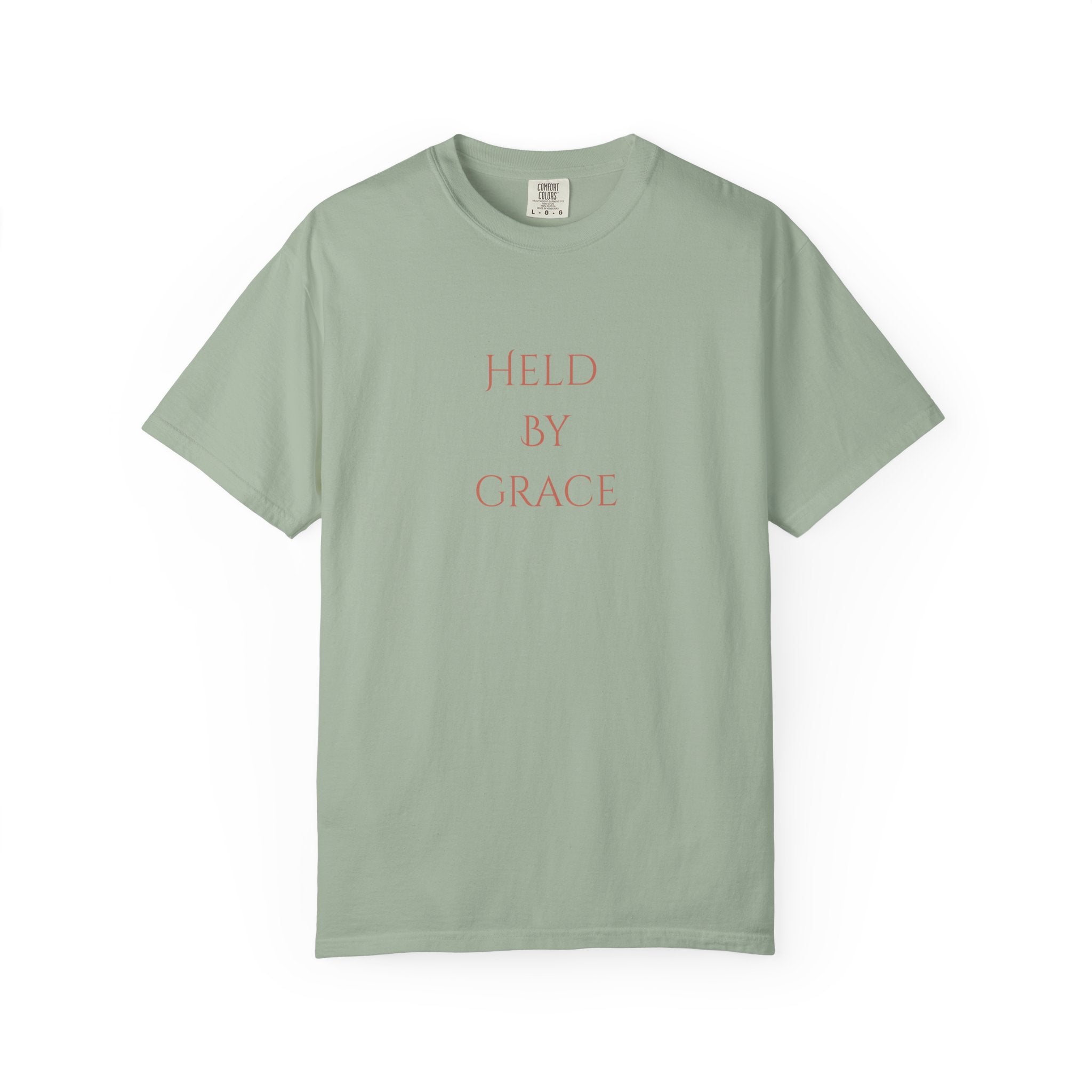 Held By Grace T-Shirt — Floral Cross Back Christian Tee