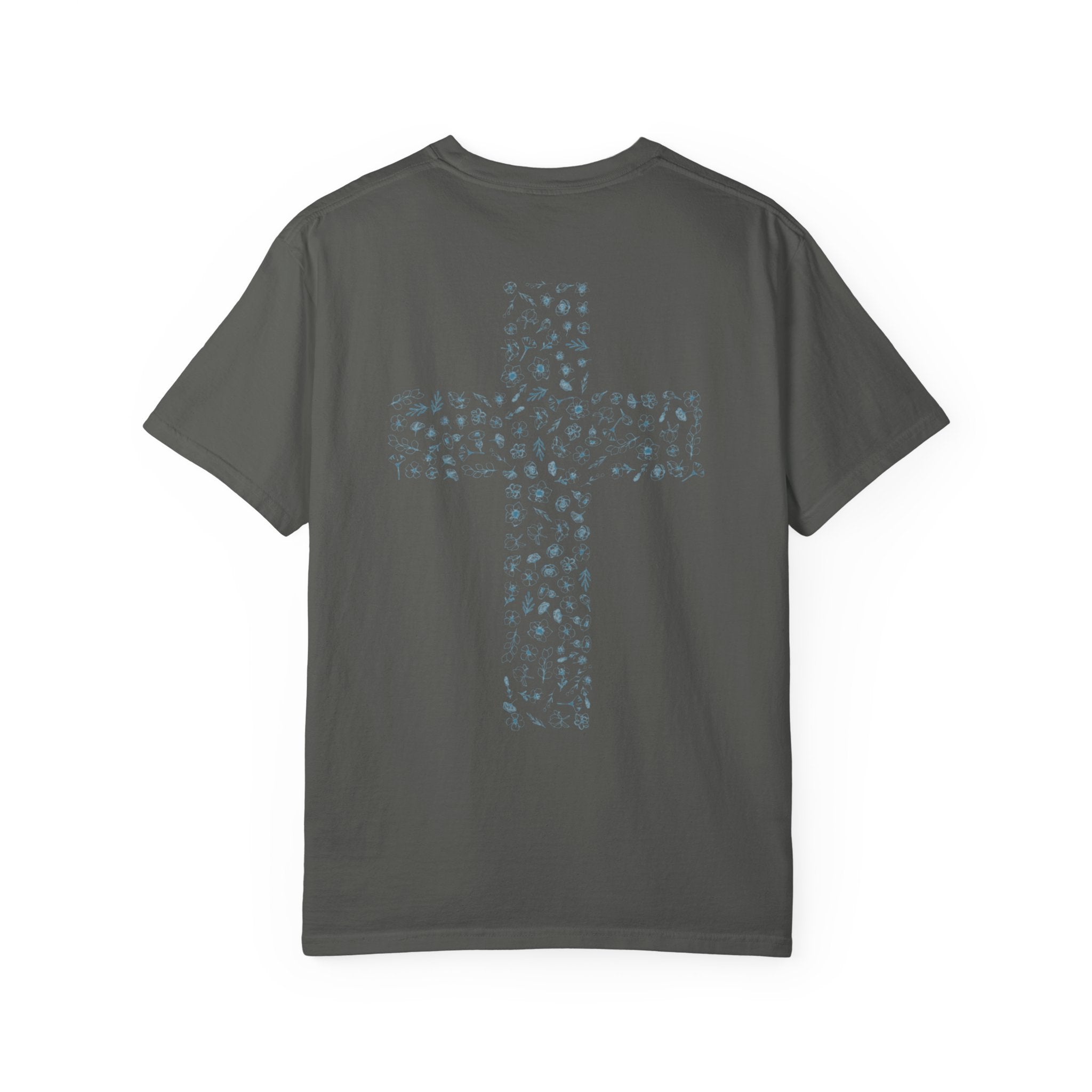 Held By Grace T-Shirt — Floral Cross Back Christian Tee