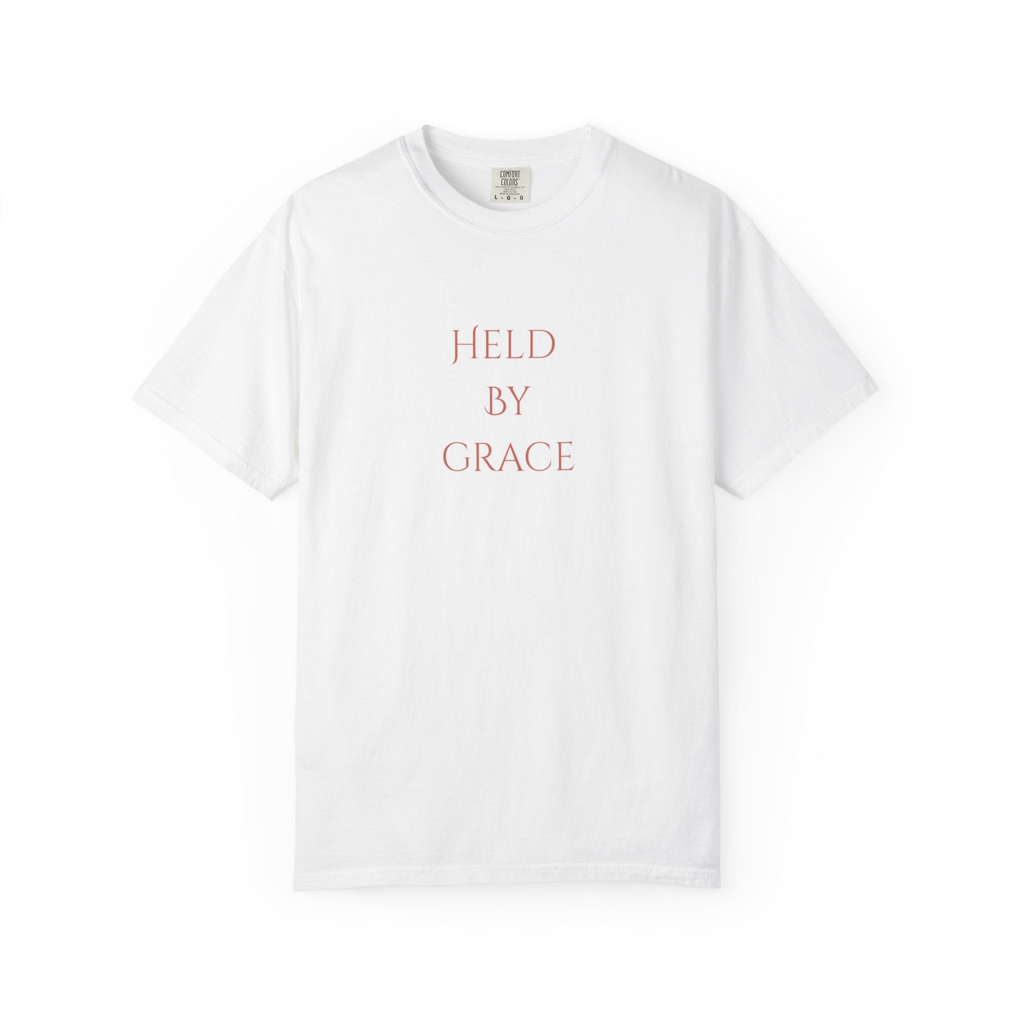 Held By Grace T-Shirt — Floral Cross Back Christian Tee