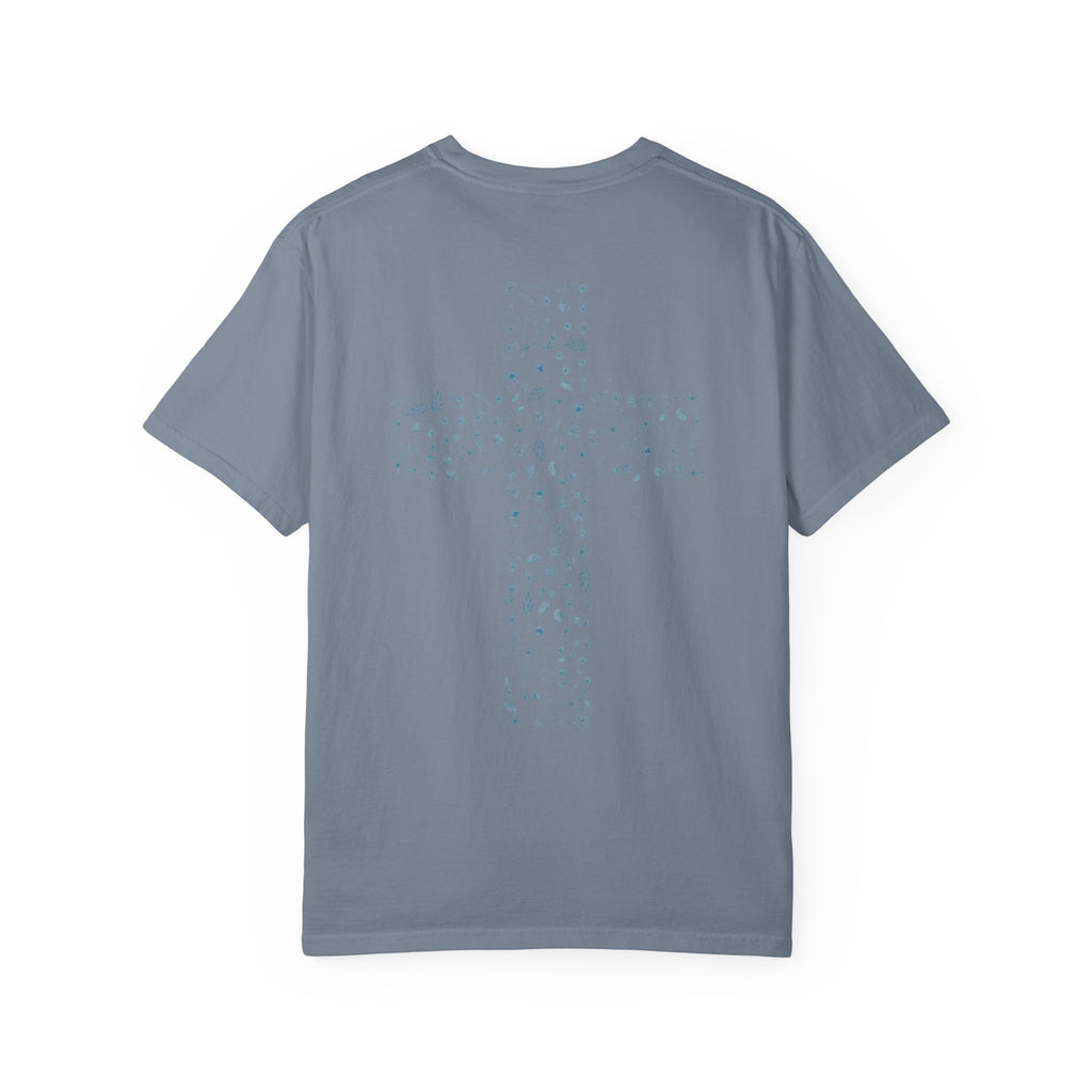 Held By Grace T-Shirt — Floral Cross Back Christian Tee
