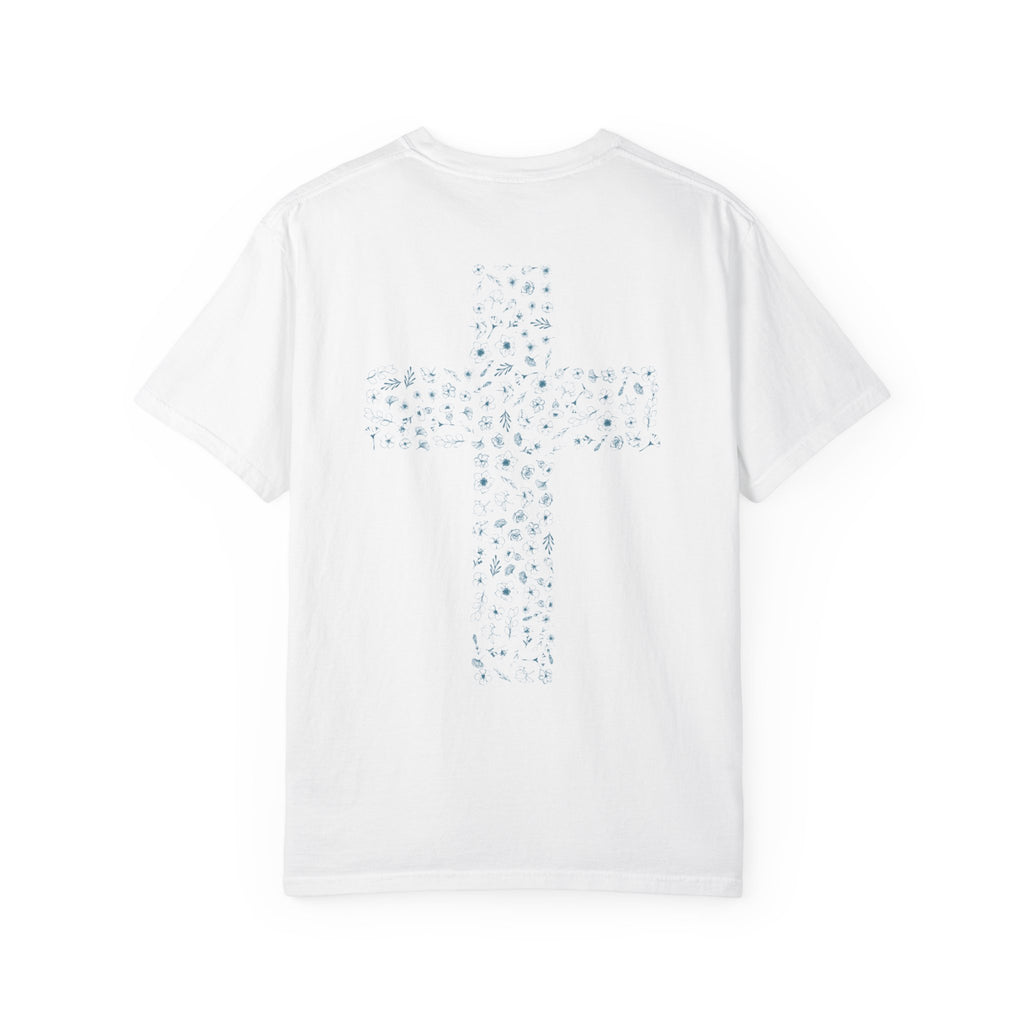 Held By Grace T-Shirt — Floral Cross Back Christian Tee
