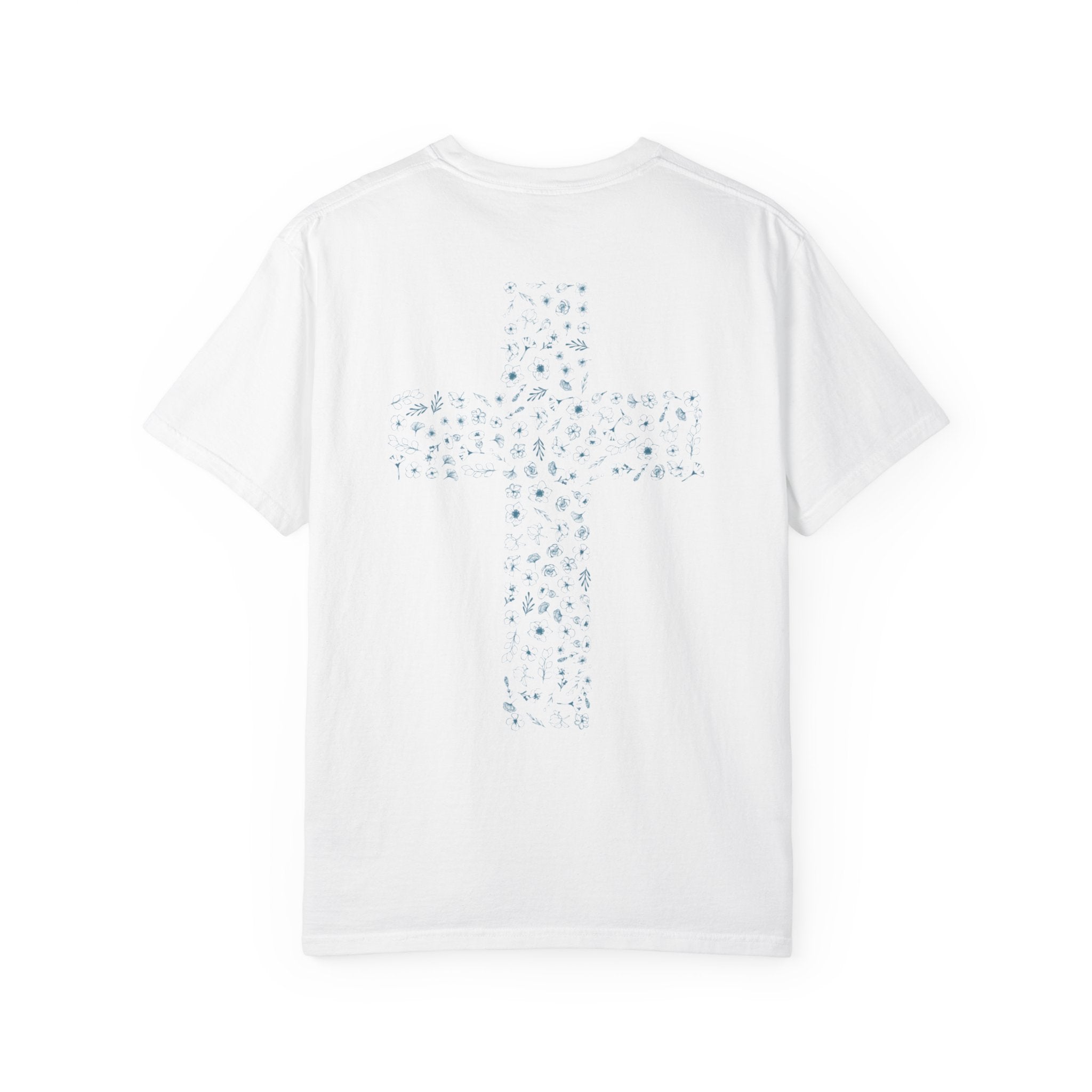 Held By Grace T-Shirt — Floral Cross Back Christian Tee